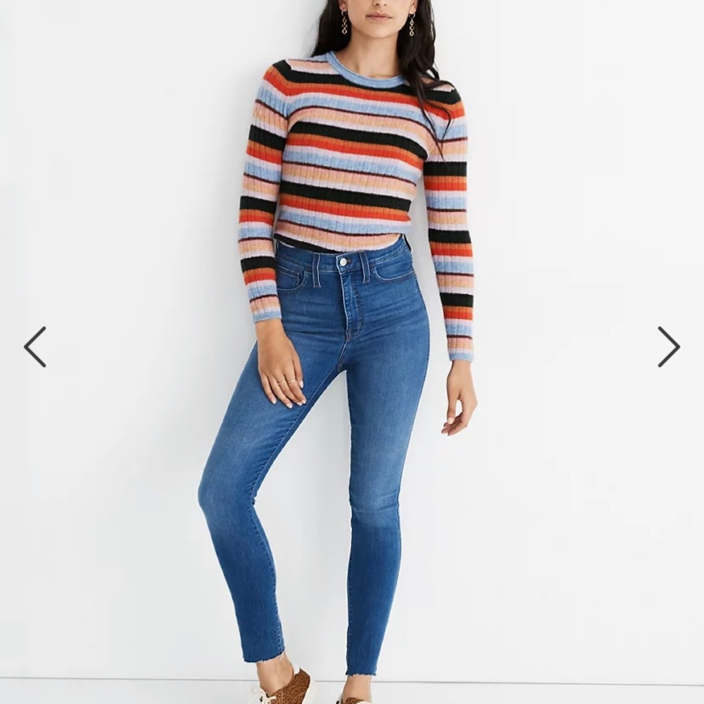 Madewell 10" High-Rise Roadtripper Jeans in Waterford Wash: Raw-Hem | Size 26T